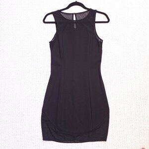 New Express Black with mesh panel fitted sleeveless dress